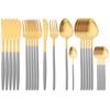 24Pcs Gold Cutlery Set 304 Stainless Steel Dinnerware Set Dinner Knives Forks Coffee Spoon Silverware Kitchen Flatware Tableware