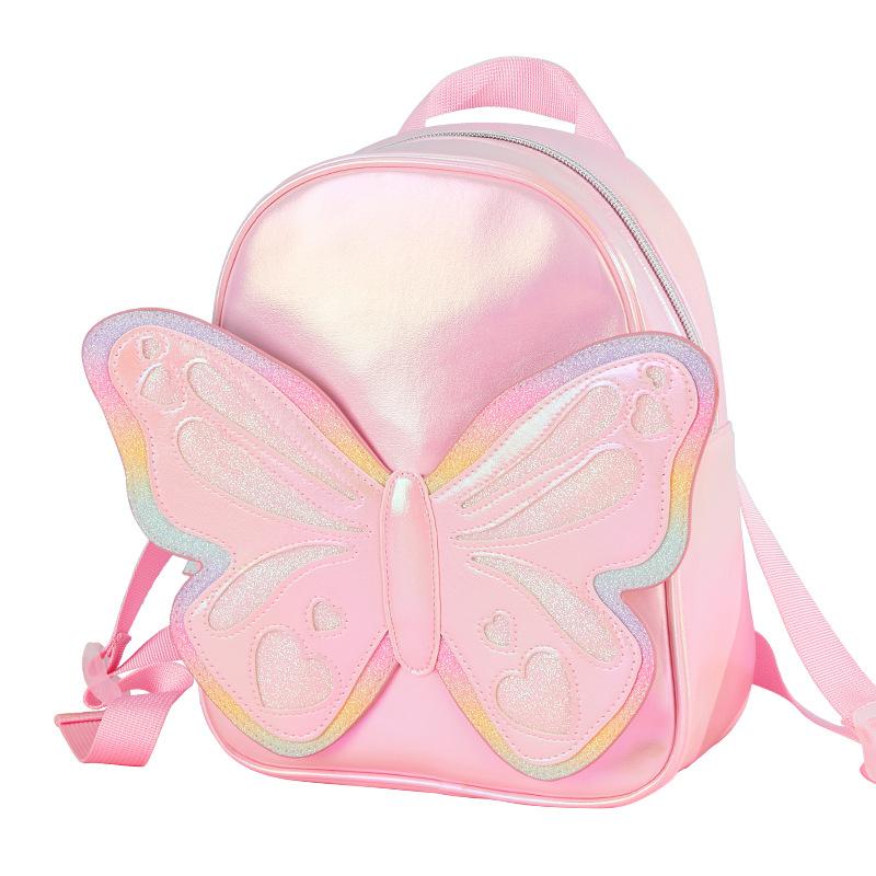 Cute Butterfly Backpack Glitter Fashion Casual Little Girl Accessory Double Shoulder Bag Children'S Small Backpack