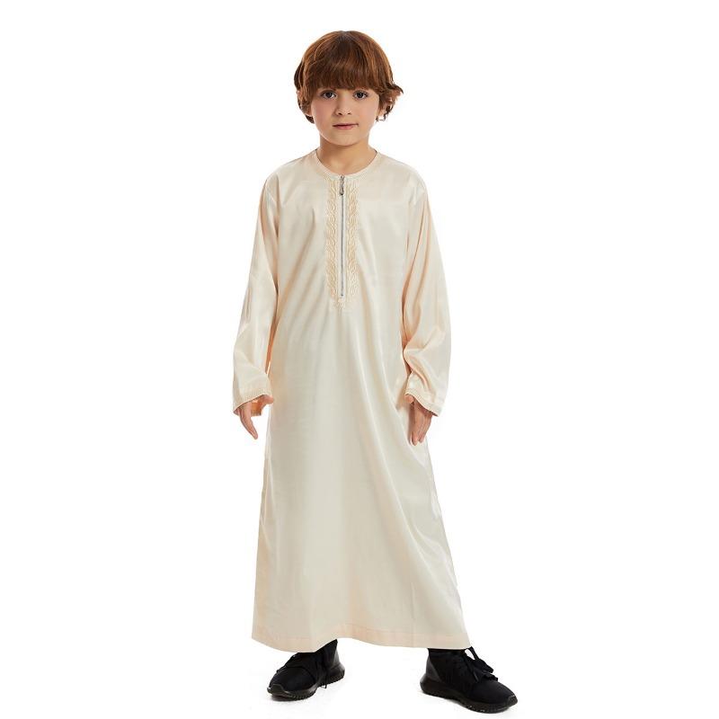 Muslim Saudi Arab Kids Boys Kaftan Robe Dishdasha Abaya Thobe Jubba Thoub Dress