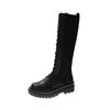 Ladies Boots Winter Knee High Shaft Shoes for Women Long White Footwear Elastic Platform Comfortable and Elegant New In Rock Hot
