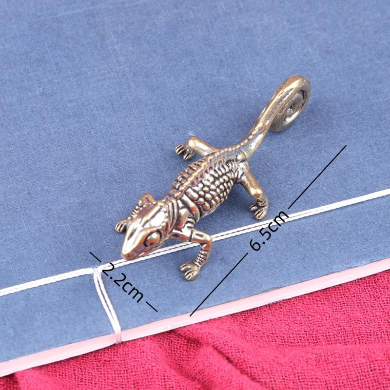 Antique Bronze Tropical Desert Animal Lizard Statue Retro Brass Chameleon Figures Ornaments Desk Decorations