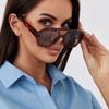 2pcs Fashion Square Sunglasses for Women Men Thick Frame Double Bridges Design Eyewear Female Chic Polygon Sun Glasses UV400