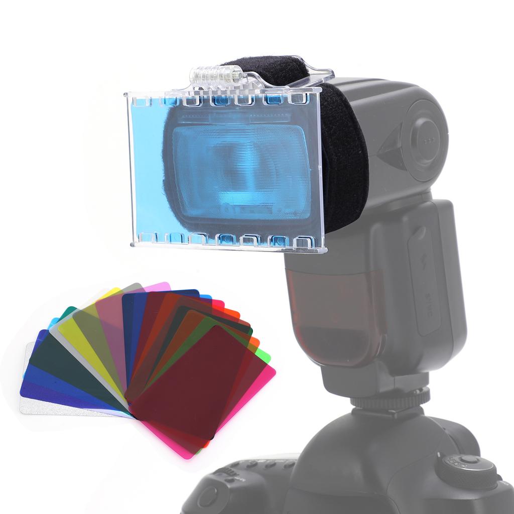 18pcs Camera Gel Filter Kit Transparency Color Film Plastic Sheets Color Correction Filter for Lighting