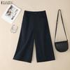 Женские повседневные однотонные свободные укороченные брюки