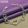 925 Sterling Silver Romantic Heart Bracelet Gift Fashion Jewelry