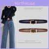 Однотонный женский повседневный ремень с золотой пряжкой, для повседневной и офисной носки