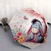 1pc Cherry Blossoms Butterflies Eeyore's Pattern Beautiful Looking Automatic Folding Umbrella, 3 Folding, 8 Iron Frame Design, Durable and S