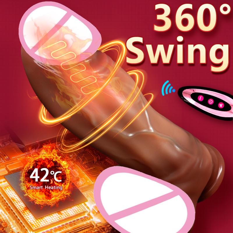 Вибратор Большой Пенис Точка G Дилдо Телескопический Нагревающий Толчковый Страпон Дилдо Большой Член Вибраторы для Женщин Лесбийские Секс-Игрушки 18+