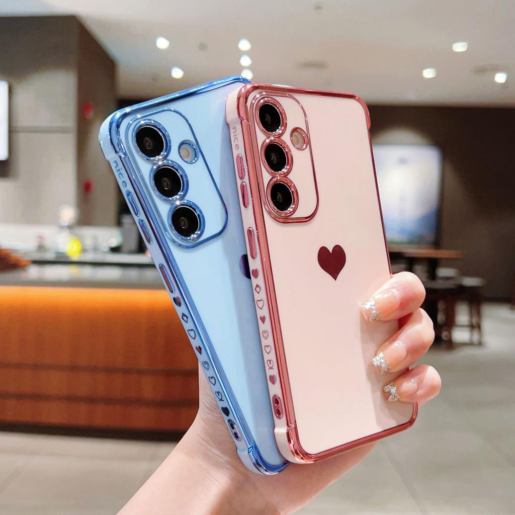 Подходит для Samsung S25ULTRA Боковая гальванизация Любовь Чехол для мобильного телефона A14 Силиконовый Все включено A54 Защитный чехол