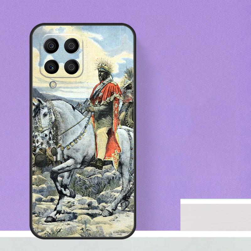 Emperor Menelik II of Ethiopia For Samsung Galaxy M13 M33 M53 M12 M32 M52 M14 M34 M54 M20 M51 M21 M30s M31s M15 M55 Case