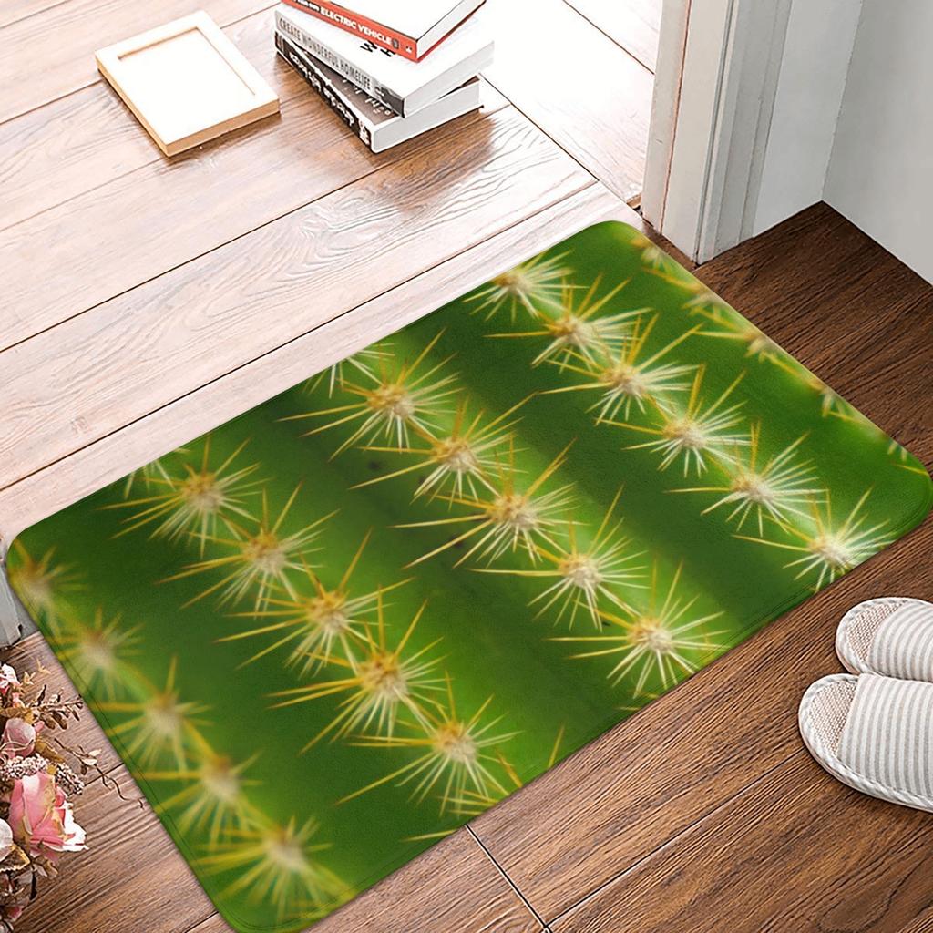Cute Desert Cactus Succulents Front Door Mat Anti-Slip Outdoor Quick Dry Cacti Plants Doormat Bedroom Entrance Rug Carpet