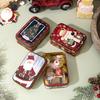 Mini Christmas Tinplate Gift Box Snowman Christmas Tree Metal Candy Box Iron Cute Santa Claus Tinplate Box Party Favors