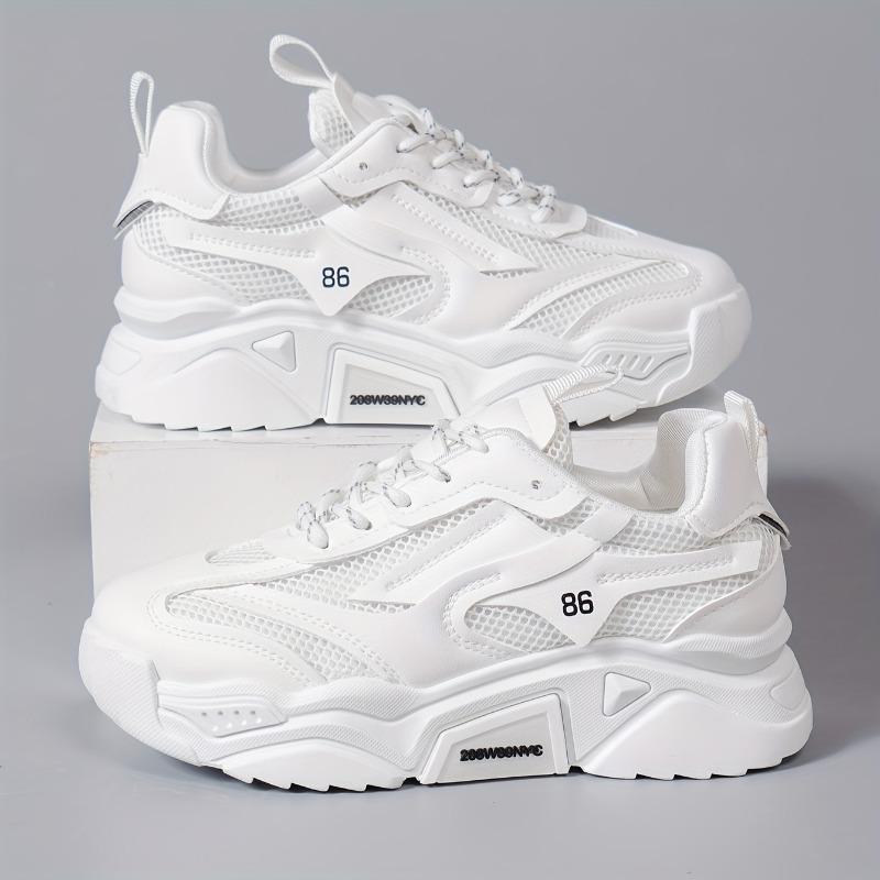 2025 Конфетный цвет Сетчатые Поп Обувь Женские Толстая Подошва Повседневные Кроссовки Сто Мягкая Подошва Дышащие Беговые Кроссовки