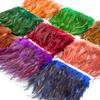 1 Meter Colorful Chicken Feather Tassel Decorated On Tape Chicken Feather With Sewing Fly Dress Lace Decoration