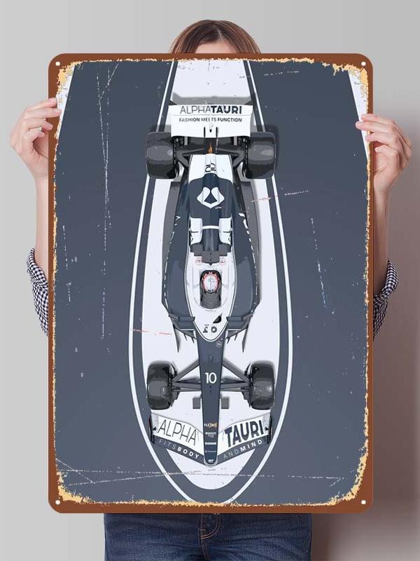 Юки Цунода Постеры Гонщика F1 Гонки Металлические Знаки Декор для Украшения Комнаты Пользовательские Жестяные Таблички для Настенного Художественного Украшения Ретро Дом