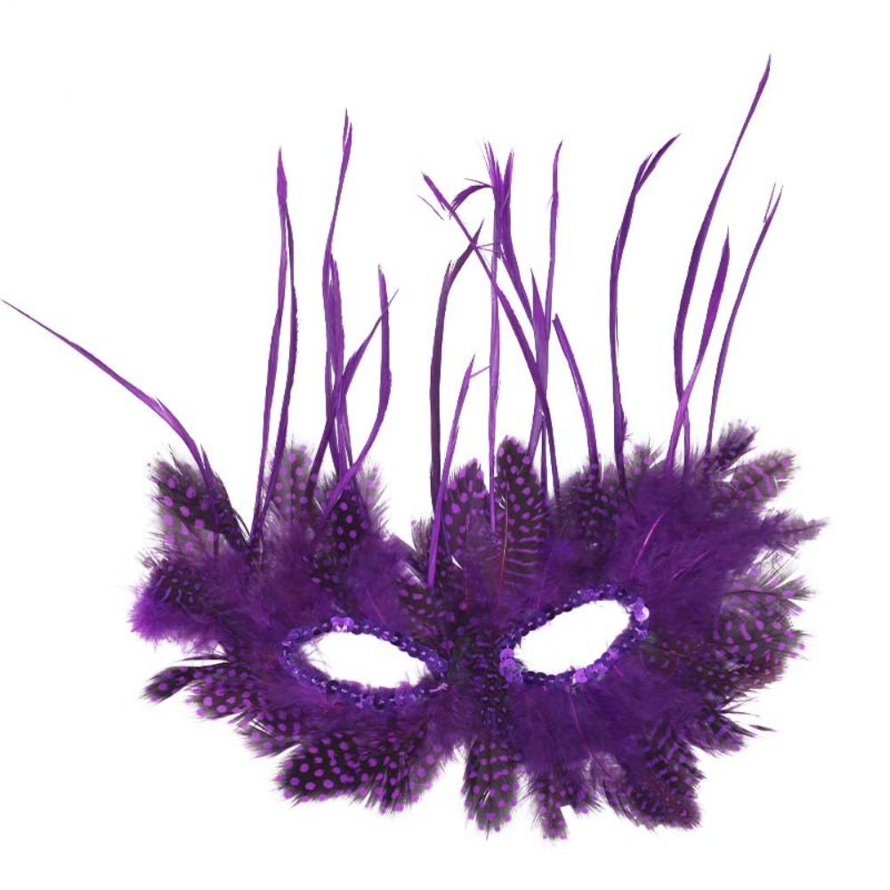 Half Face Feather Mask Comfortable Wear Masquerade Mask Performance Mask  Photography Prop