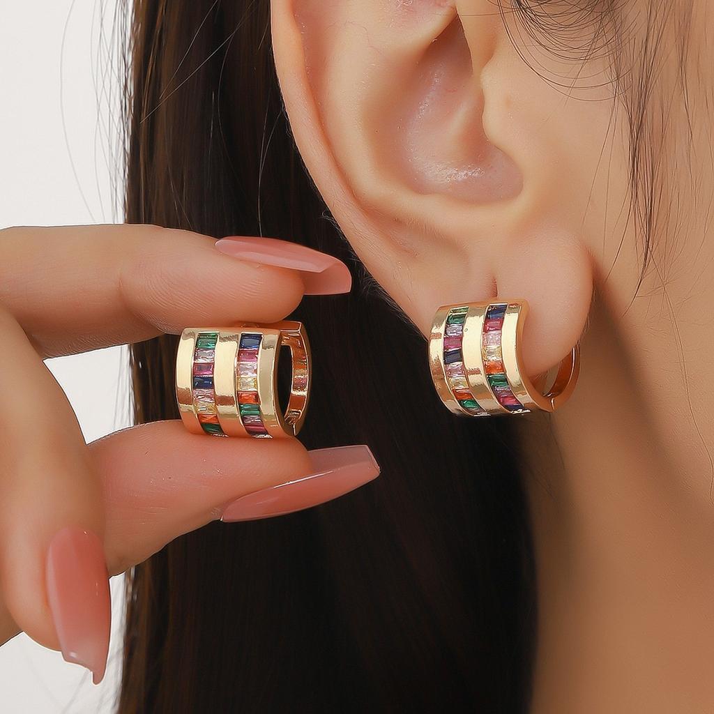 Fashionable Earrings With High-end Feel, Light Luxury And Colorful Zircon Earrings