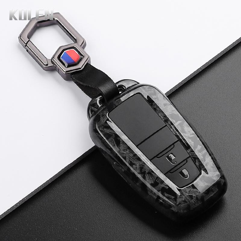Чехол-брелок из карбона ABS для ключей автомобиля Toyota Prius Camry Corolla Chr C-Hr Rav4 Land Cruiser Prado Защищенные аксессуары для брелока