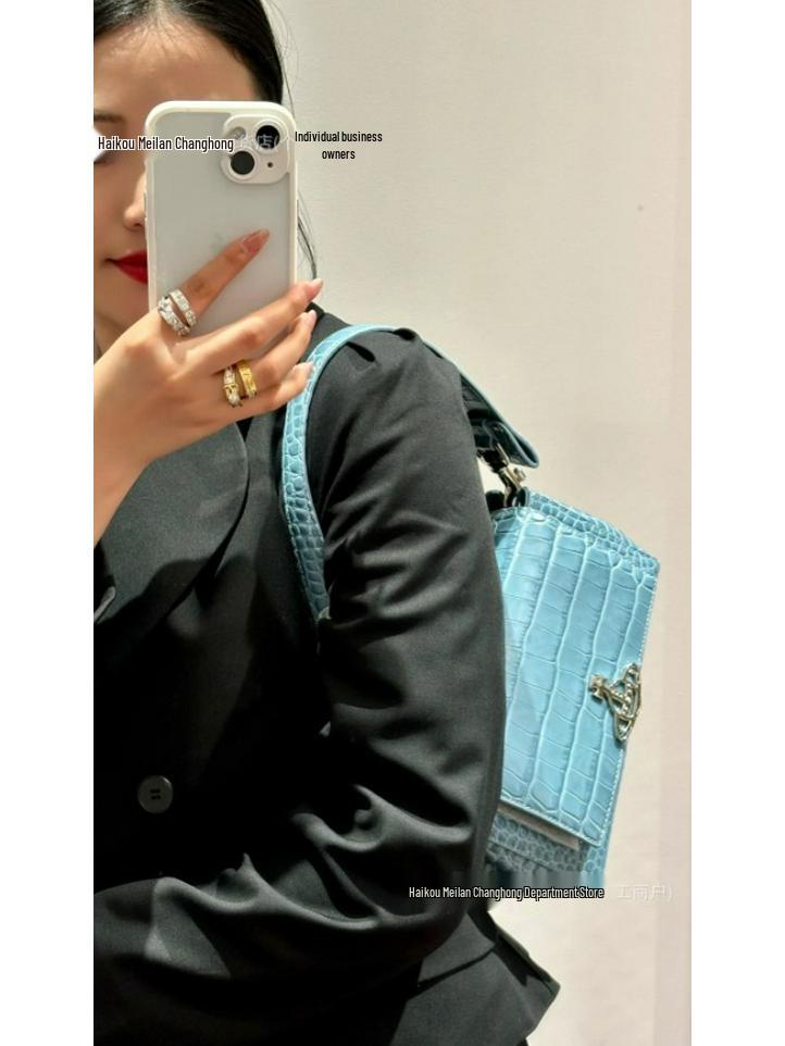 Сумка-багет Empress Dowager Blue Medium - Сумка-пельмень Mist Saturn с цепочкой-ведром Vivian