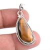 Натуральный камень Тигровый глаз Ручной работы 925 Стерлинговое серебро Подарочная подвеска 1,75"' F4H45