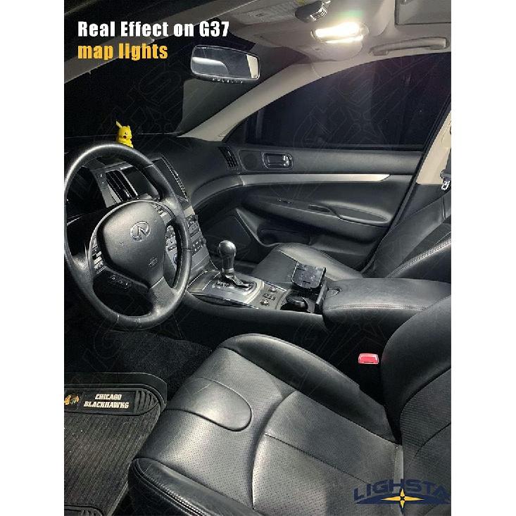 12PCS Super Bright White LED Interior Light Kit Package for Infiniti G35 G37 Sedan 2007 2008 2009 2010 2011 2012 2013 2014 + License Plate Lights and