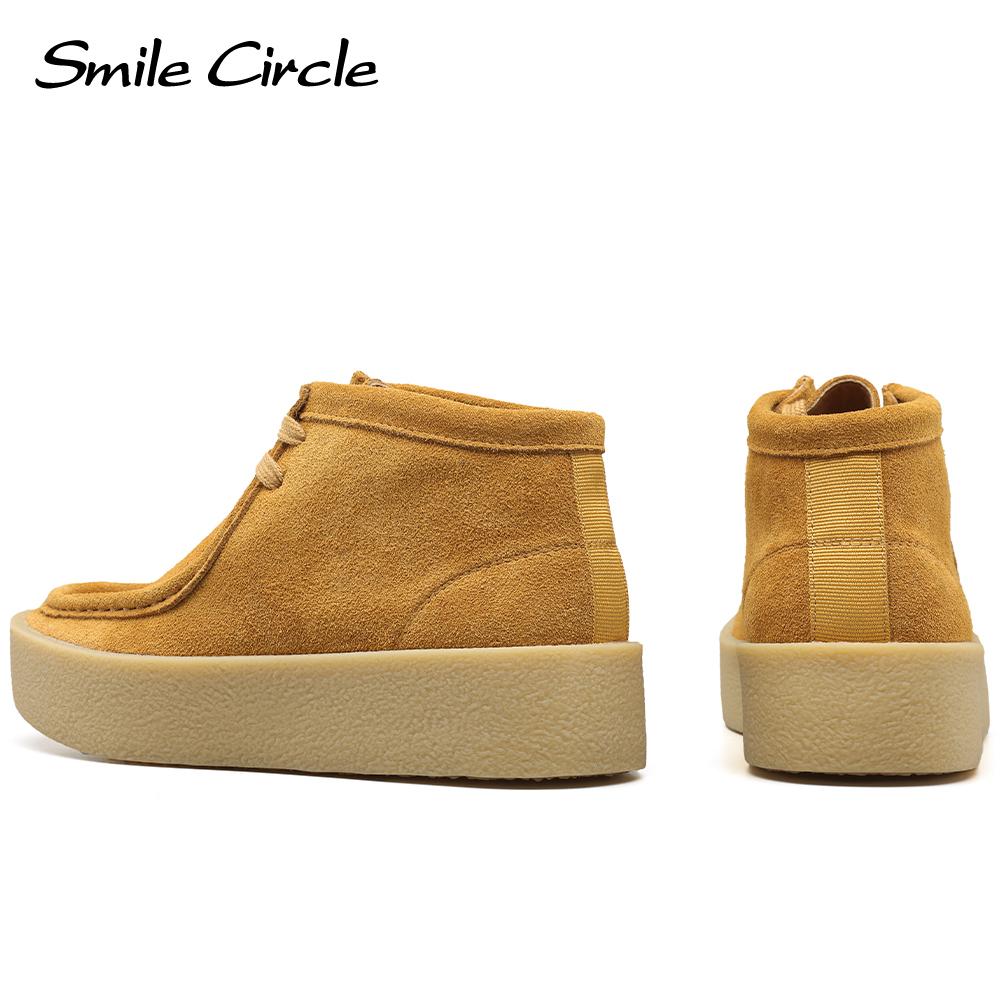 Женская обувь из коровьей замши на массивном каблуке, туфли с круглым носком и шнуровкой на толстой подошве, удобные повседневные женские туфли на плоской подошве