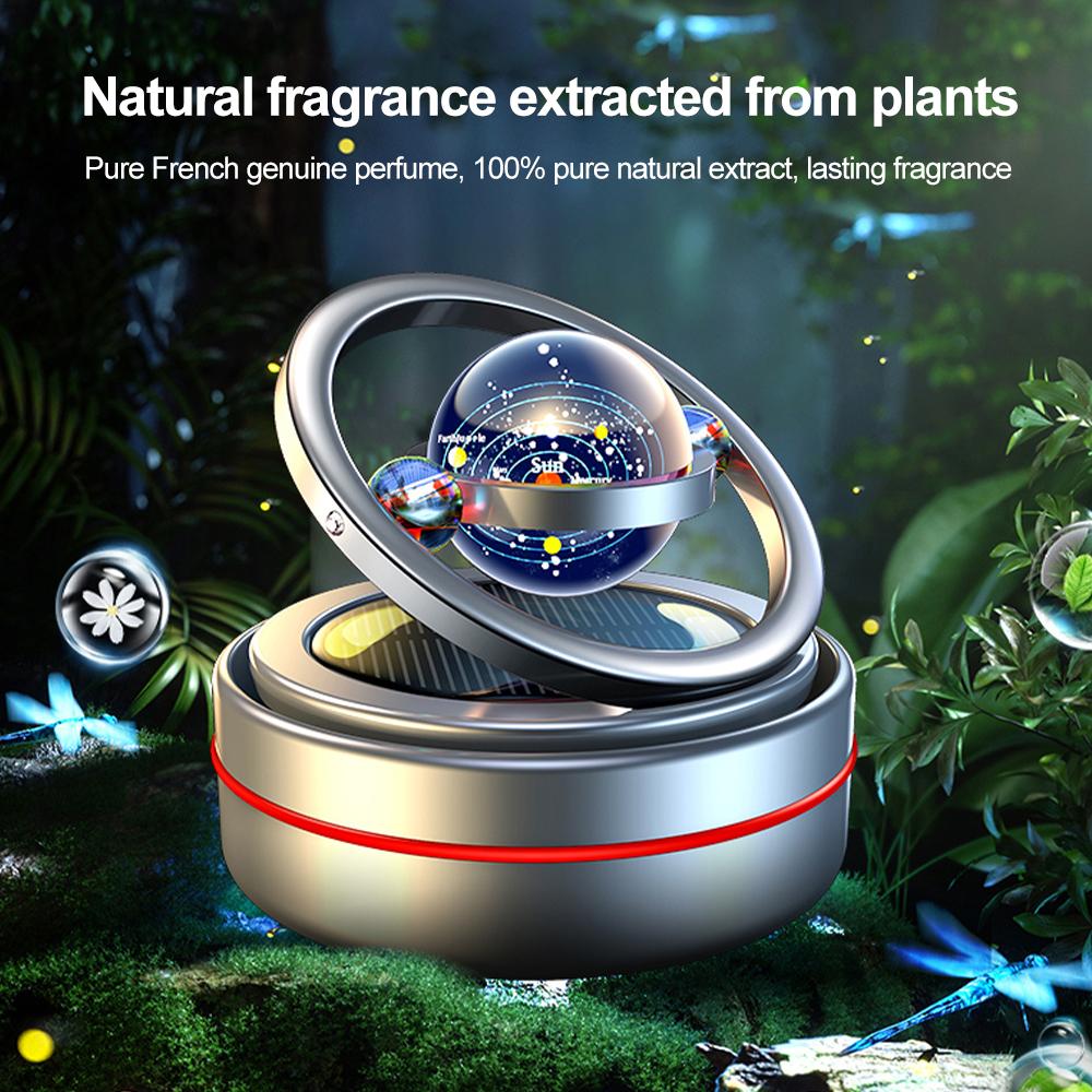 Солнечный автомобильный освежитель воздуха с автоматическим вращением, ароматизатор для приборной панели, диффузор эфирных масел с изображением галактики и планет, автомобильные украшения, аксессуары