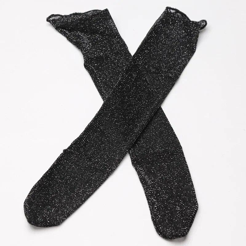 1pair Sexy Star Dot Lace Socks Women Transparent Mesh Ankle Socks Ladies Ultra-Thin Princess Tulle Socks Female Streetwear Socks