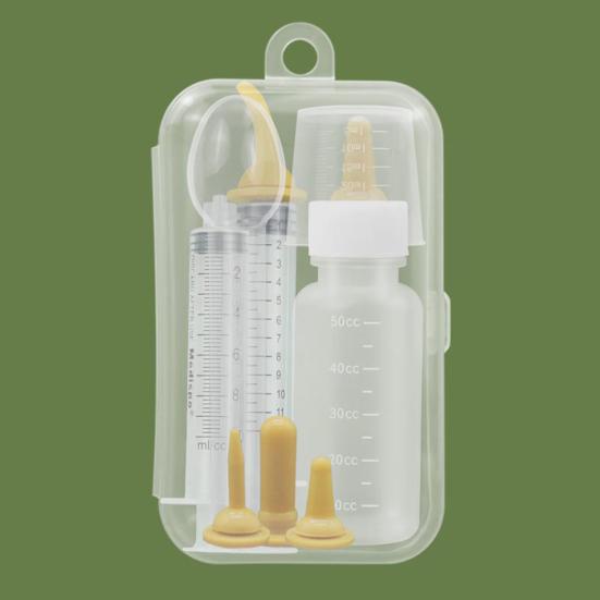 Pet Feeding Bottles Kit Accurate Measurement Marks Safe Silicone Nipple Easy To Clean Syringes Feeder for Kitten Puppy Nursing