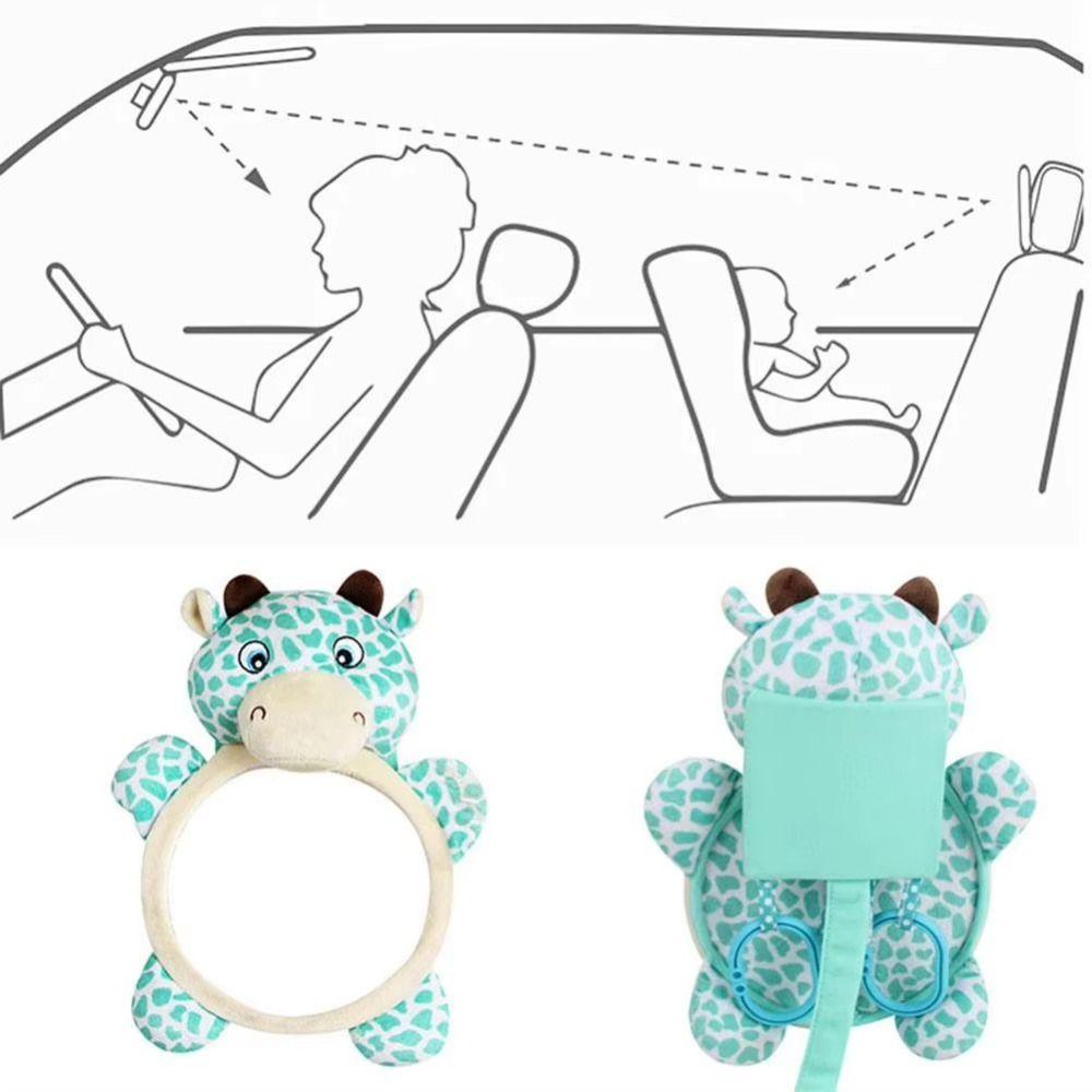 Cartoon Plush Toy Safety Baby Observation Mirror Cute Car Rear Seat Mirror Blind Spot