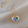 Женское ожерелье с подвеской в виде сердца, регулируемый дизайн, не выцветает, ослепительно красочное ожерелье, свадебные украшения, подарок