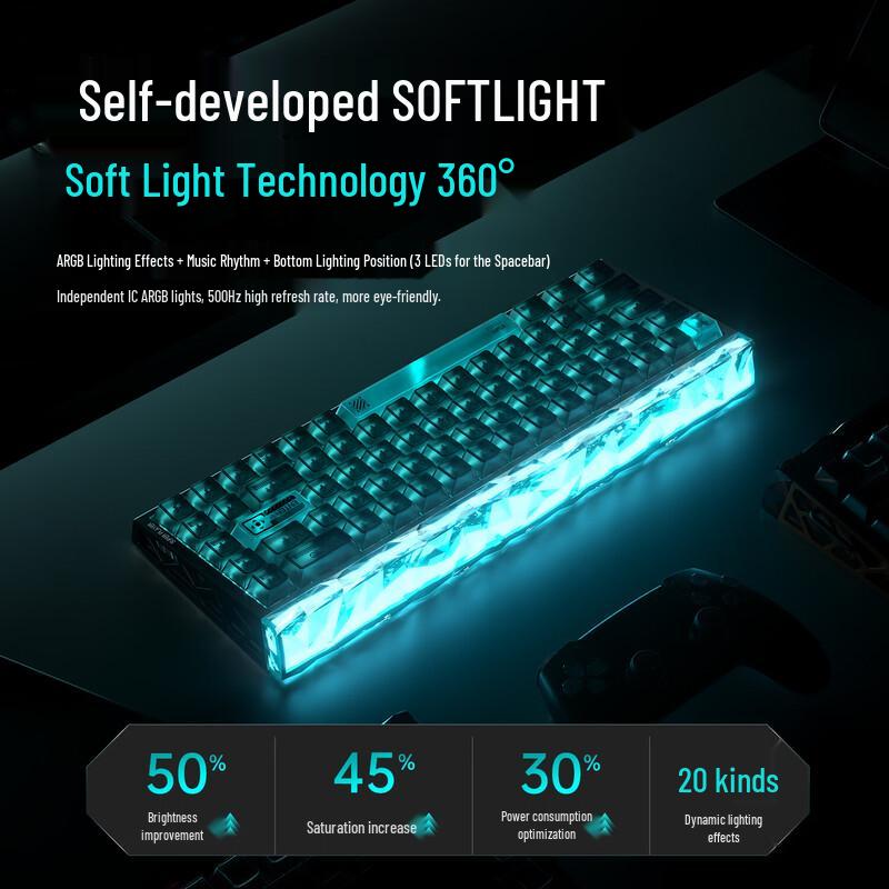 AULA HERO68XS Triple-Mode 68-Key Magnetic Switch Gaming Keyboard