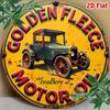 Retro Motor Oil Aluminum Sign Vintage Garage Wall Art Green Car