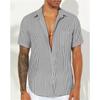 Простая и модная полосатая повседневная мужская рубашка с коротким рукавом