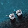 S925 Classic 4 Prongs 0.5/1/1.5ct F Color Moissanite VVS Fine Jewelry Diamond Stud Earring With Certificate for Women
