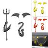 3D Silvery Metal Universal Lovely Little Devil Pattern Personality Car Logo Modify Decorate Stickers