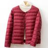 2026 Autumn/Winter Lightweight Collarless Down Jacket - 90% Down, Short Round Neck