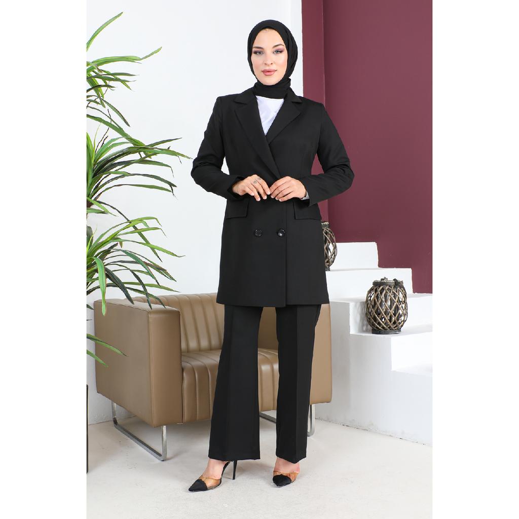 Двойной костюм-пиджак из крепа