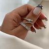 New Jewelry Autumn and Winter Serpentine Diamond Ring Personalized Irregular Alloy Stacked Ring Woman