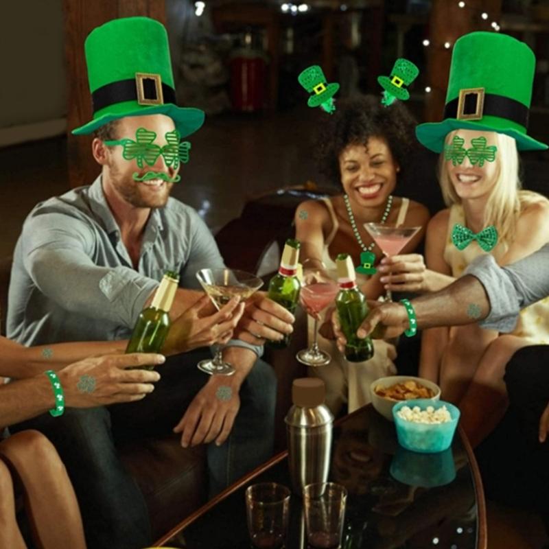 Patricks Day Costume Accessorie Unisex Party Green Stage Performences Costume Set Irish Costume Party Gifts