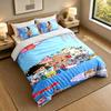 Soft Bedding Set Toca Boca Pattern, 1 Duvet Cover plus 2 Pillowcases Stylish Bedroom Home Textile