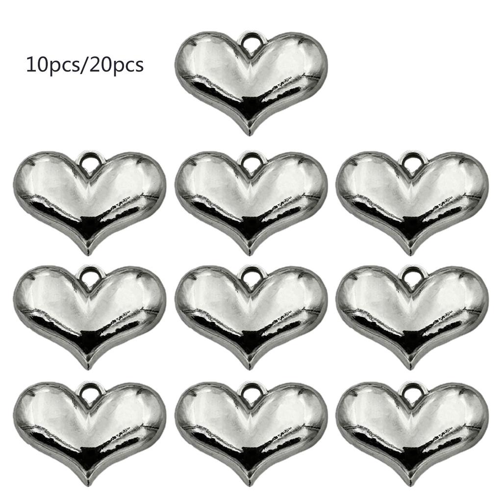 10/20x Шарм-сердце с отверстием DIY Ожерелье для изготовления ювелирных изделий Подарок на День святого Валентина Подвеска в виде большого сердца Ожерелье Бусина Женщина Девушка