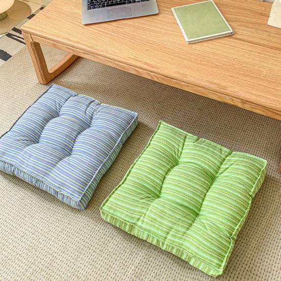 Подушка на сиденье 18" x 18" Утолщенная квадратная подушка для офисного стула Полосатая мягкая набивная подушка для бедер Современная напольная подушка для сидения для дома гостиной спальни