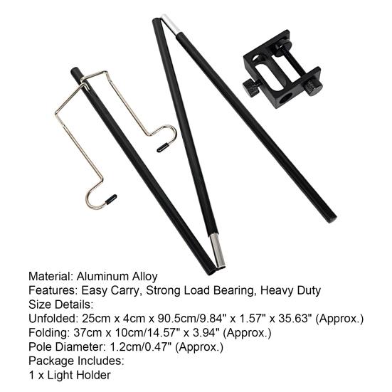Держатель для светильника Двойные крючки Настольные регулируемые складные портативные подвесные светильники Алюминиевый сплав Высокая твердость Вешалка для кемпинговой лампы на открытом воздухе