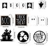 13pcs Wooden Signs Ornaments Cute Ghost Tray Decor Pink Halloween Pumpkin Layered Tray Decoration Set Decorative Funny