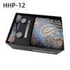 Paisley Men'S Tie Square Cuff Tie Clip Gift Box Set Business Casual Tie Black Gift Box
