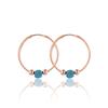 Professionaldesign Earrings 925 Sterling Silver Jewelry For Women Rose Gold Plated With Turquoise Hoop Earrings