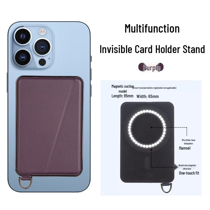 Magnetic Card Holder for Apple 16 Pro Max: Universal MagSafe PU Card Sleeve & ID Holder