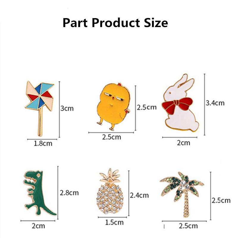 50Pcs Enamel Pin Badge Random Diversity Animal Plant Fruit Metal Pins Backpack Lapel Brooches Women Kid Decor Jewelry Accessory