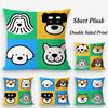Cartoon Simple Cute Dog Pillow Case Plush Fabric Soft Double Sided Print Home Sofa High Quality Cushion Cover Throw